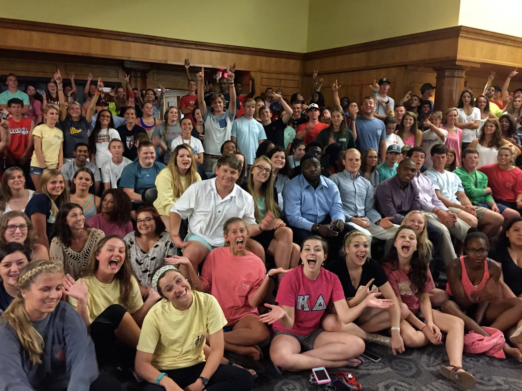 College Audience at Comedy Hypnotist Show